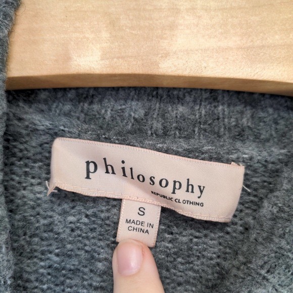 Philosophy Republic Clothing Women's Pullover Sweater Gray Size Small Acrylic - Picture 11 of 12